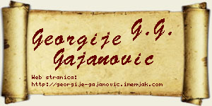 Georgije Gajanović vizit kartica